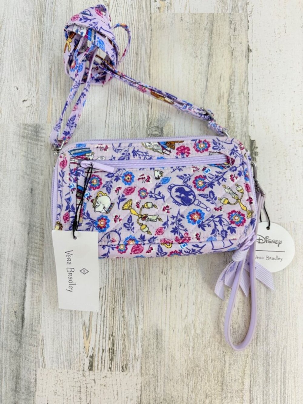 Vera Bradley All In One Crossbody In Disney Belle Petite Floral NWT